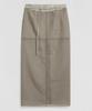El Mood Woman Sheer Layered Skirt Linen Beige