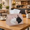 1pc Whimsical Artistic Animal Tissue Box Multifunctional, Cats Embrace Illustration Suitable for Home, Parties, And Car Decoration. This Decorative Ti