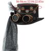 Victorian Theme Lace Veil Top Hat With Goggles Metal Gear Chain And Feather Veil Decors For Steampunk Cosplay Event