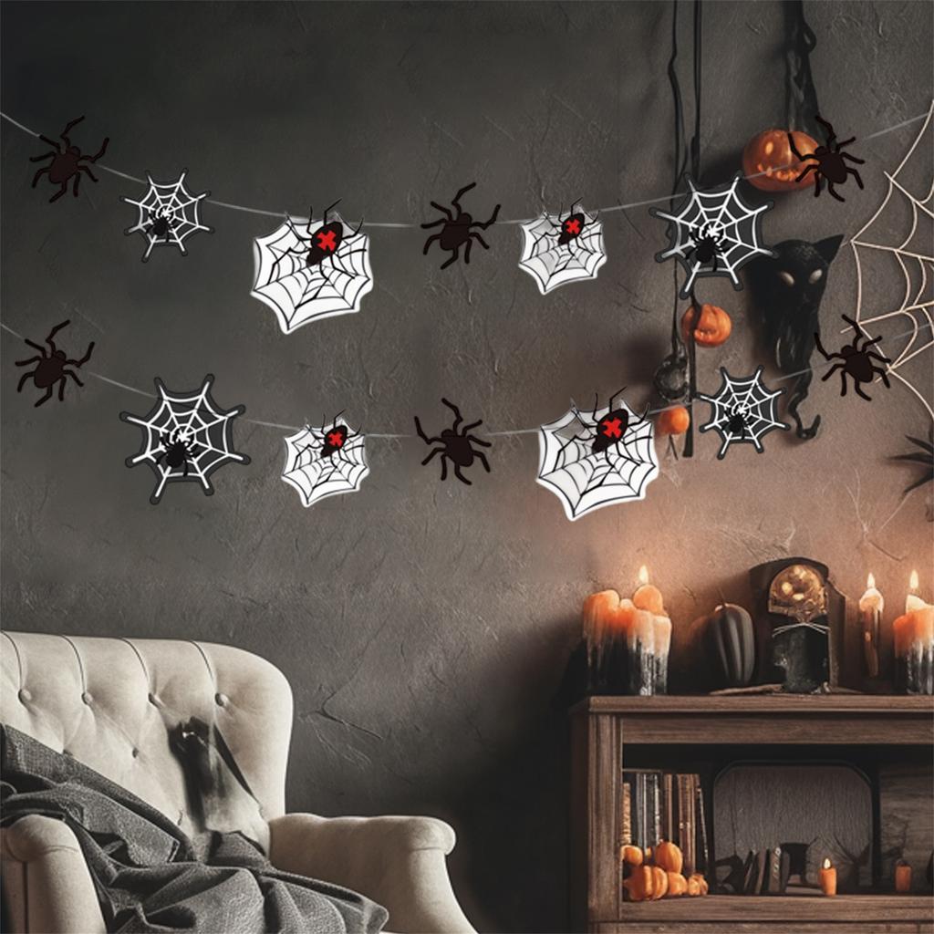 Halloween Creepy Bat Banner Hanging Decoration for Party Wall Haunted House Ornaments and Spooky Atmosphere