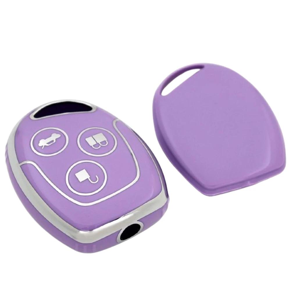 TPU Car Key Cover for Ford MONDEO FIESTA FOCUS C-MAX S-MAX TRANSIT KA GALAXY 3 Buttons Remote Holder Case Fob
