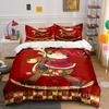 Santa Riding Wooden Reindeer. Bedding Sets Duvet Cover Sets Duvet Covers Pillowcases(1 * Duvet Cover 2 * Pillowcases Without Duvet Insert)