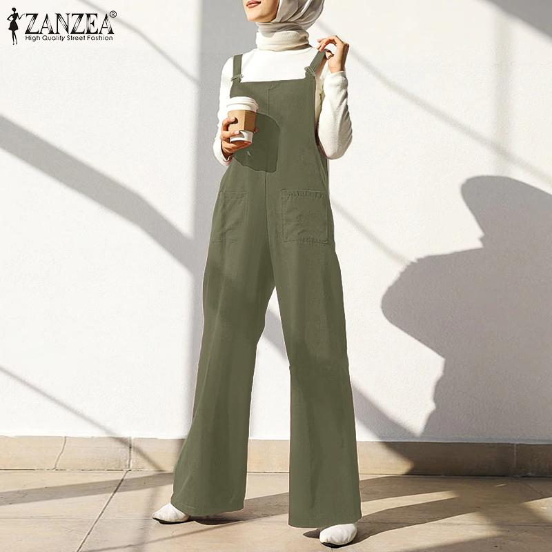 

ZANZEA Женщины Повседневные Комбинезоны без рукавов Длинные комбинезоны