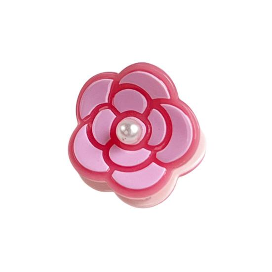 Hair Claw with High-Elastic Spring Camellia Design Hair Clip with Imitation Pearl Decor
