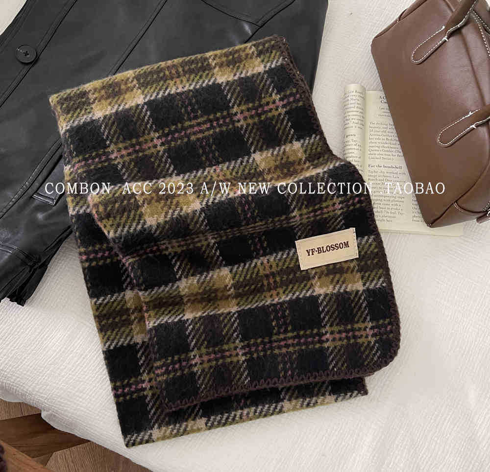 Neujahr Weihnachten Roter Schal Damen Winter England Karomuster Nackenschal Studentengeschenk