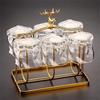 Twisted Glass Tumbler Set with Elk Holder