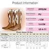 Fashion IPPEUM Western Cowboy Boots For Women Firebird Embroidery Leather Knee High Boot Country Western Brown Cowgirl Shoes Plus Size44