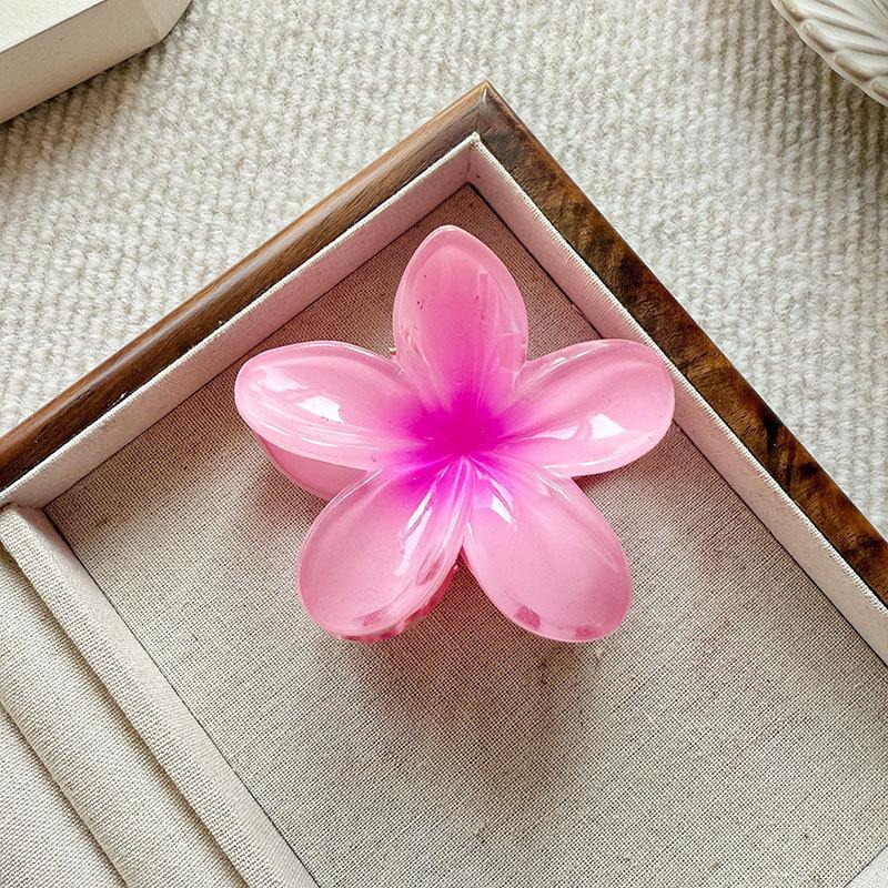 Plumeria Gradient Color Pattern Hair Clip 1pc