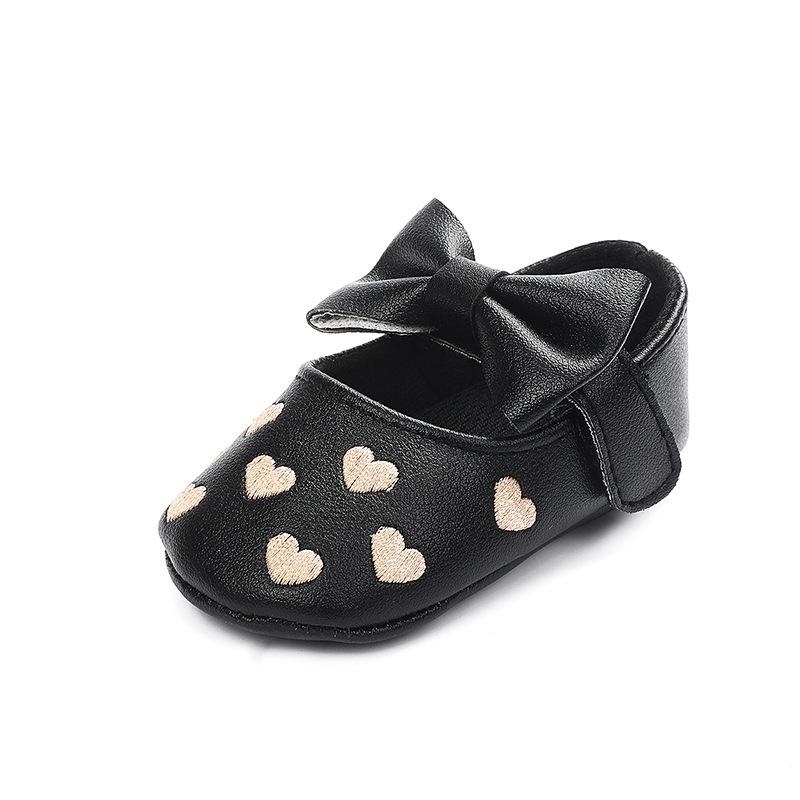 Girl Baby Princess Shoes Preschool Children's Anti slip Flat Bottom Soft Sole Cotton Baby Bed Shoes Cute Bow Baby Walking Shoes