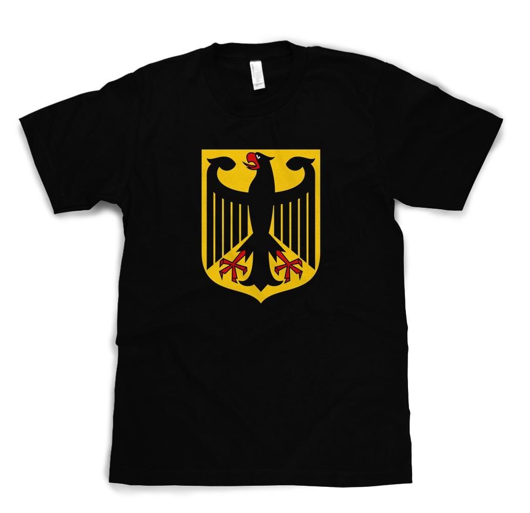 GERMANY DEUTSCHLAND COUNTRY SEAL FLAG Black Cotton Adult Unisex T-Shirt Tee Top XL