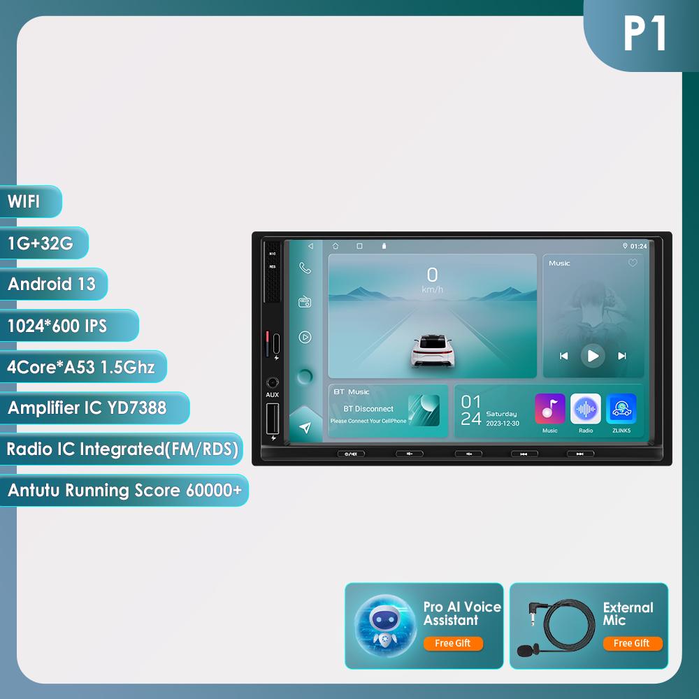 

Hizpo AI Интеллектуальная система для Универсального 7-дюймового автомобильного радио Мультимедийный видеоплеер GPS Carplay Android Auto 4G 2 Din 2din Авторадио BT android радио P1 4Core 1G 32G AI