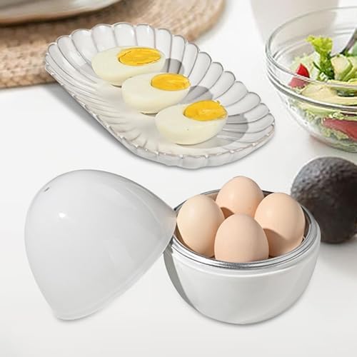 Microwave Egg Cooker for 4 Eggs | Healthy & Safe Breakfast Egg Steamer | Ideal Container for Cooking, Serving & Storing