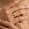 Nidin Trendy Two-Tone Plating Conch Shell Starfish Open Ring Adjustable For Women Minimalist Design Fashion Beach Jewelry Gifts