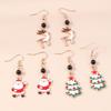 European-American Christmas Earrings Set: Santa, Tree & Reindeer Pendants