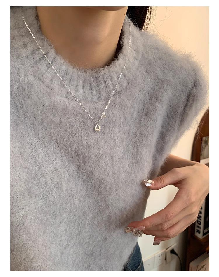 Korean-Style Sterling Silver Money Bag Necklace - Women's High-End, Versatile Clavicle Chain