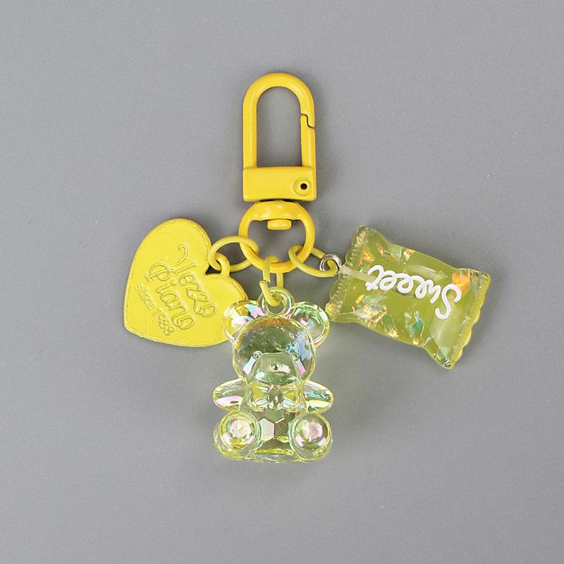 Desene animat Bling Heart Bear Animal Bomboane Breloc Breloc pentru iubitorii de prieteni Drăguț Creativ Geantă Mașină Căști Cutie Accesorii pentru chei