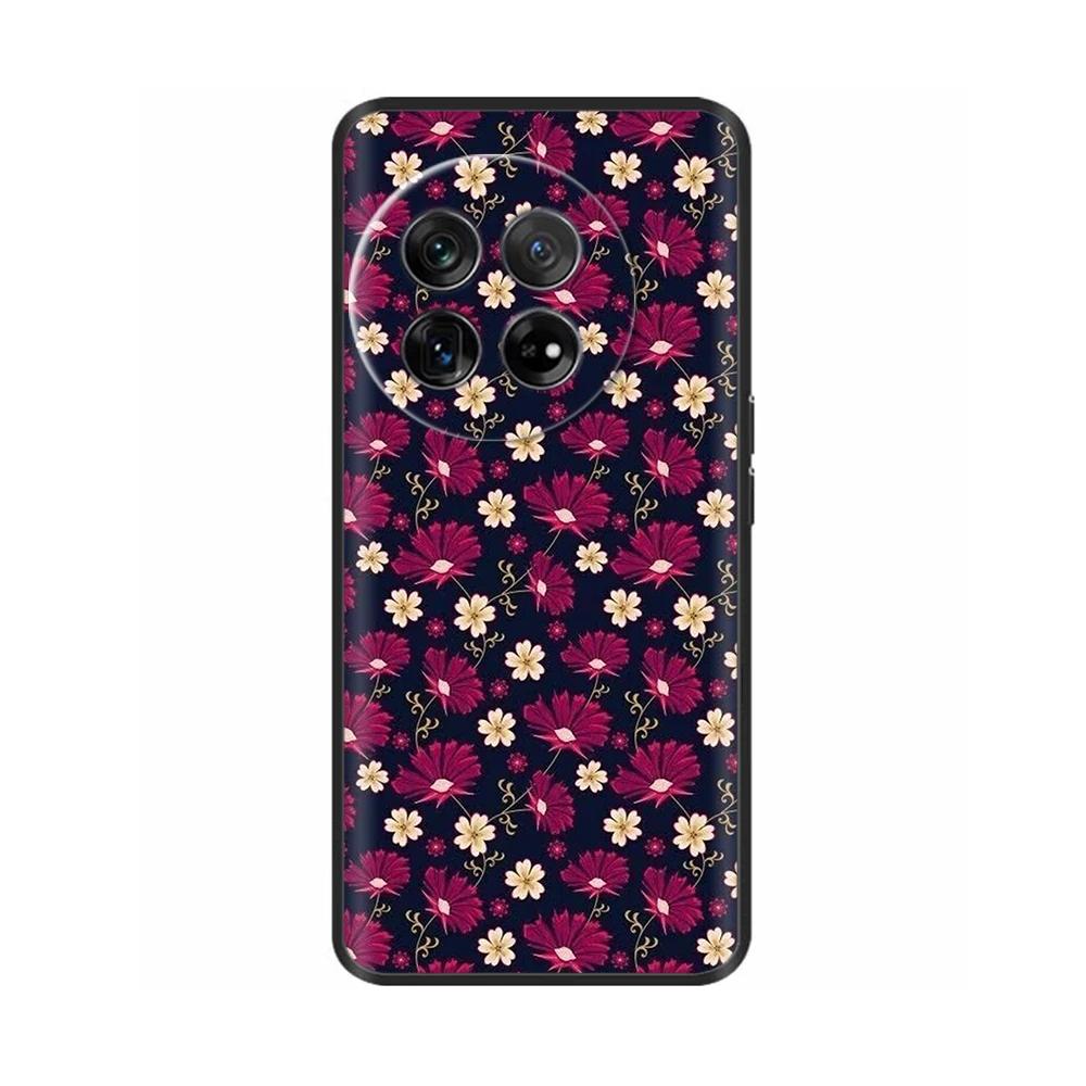 Painted Cover For OnePlus 12 Case Black Silicone Soft Luxury Phone Back Cover For One Plus 12 OnePlus12 5G Fundas Cases Hoesje