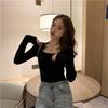 Knitted Square Long Sleeve Sexy and Perfect for Fall and Winter [Newsight] Women's Top, Neck, Sweater, Beautiful, (Black)