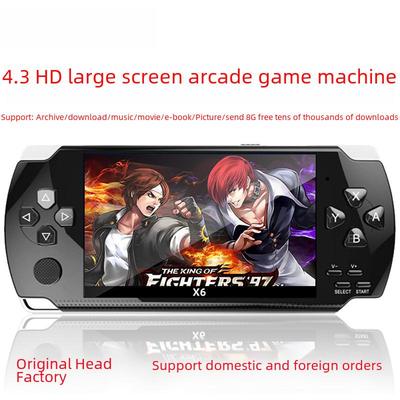 X6 Handheld Game Console: 4.3" Color Screen, 128-bit Arcade, GBA/FC Compatible, Ideal for Kids.