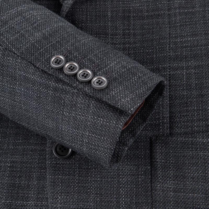 Seven Men's Pure Wool Textured Jacquard Business Blazer