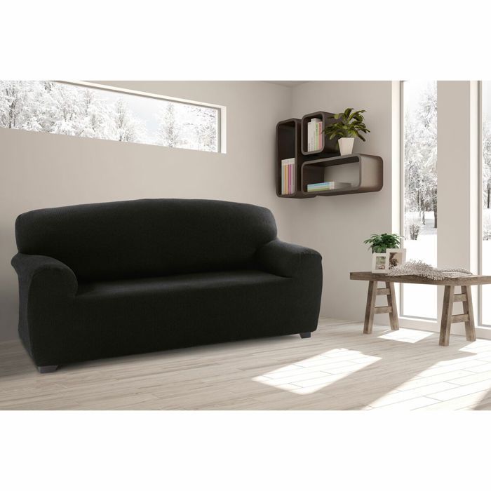 Sofakover Romeo 180 - 220 Cm 3 Seater Sofa Cover - Black