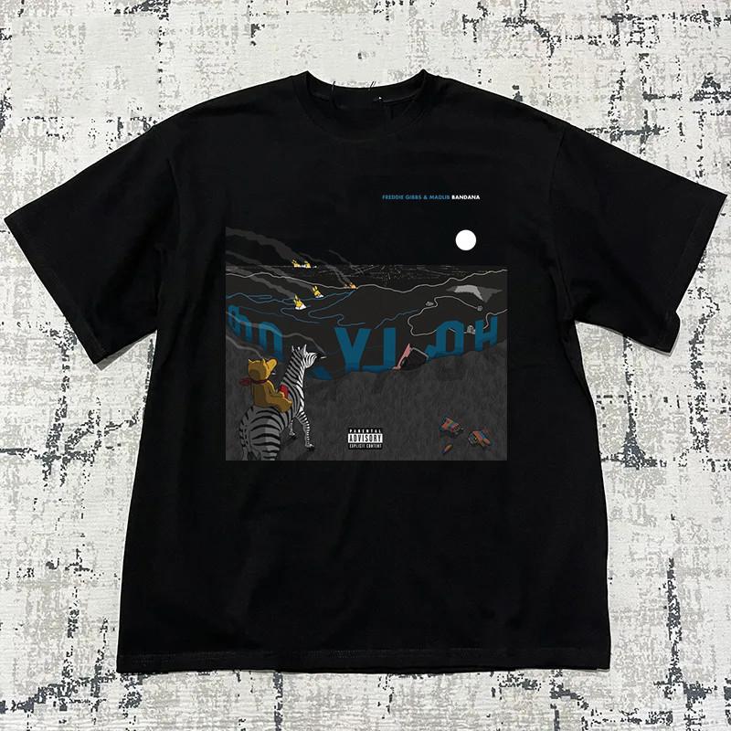 Freddie Gibbs & Madlib Bandana Black Cotton T Shirt Full Size S-5XL Unisex T-Shirt