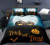 Copripiumino Federa con Zucca di Halloween Cartone Animato Set Biancheria da Letto per la Casa Set Piumone Divertente Creativo, Regali per Bambini