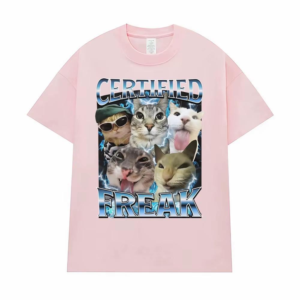 

Certified Freak Funny Cat Meme TShirts Clothing s Vintage Kitty Graphic Tshirts Women Fashion Cas harajuku vintage shirts 4XL