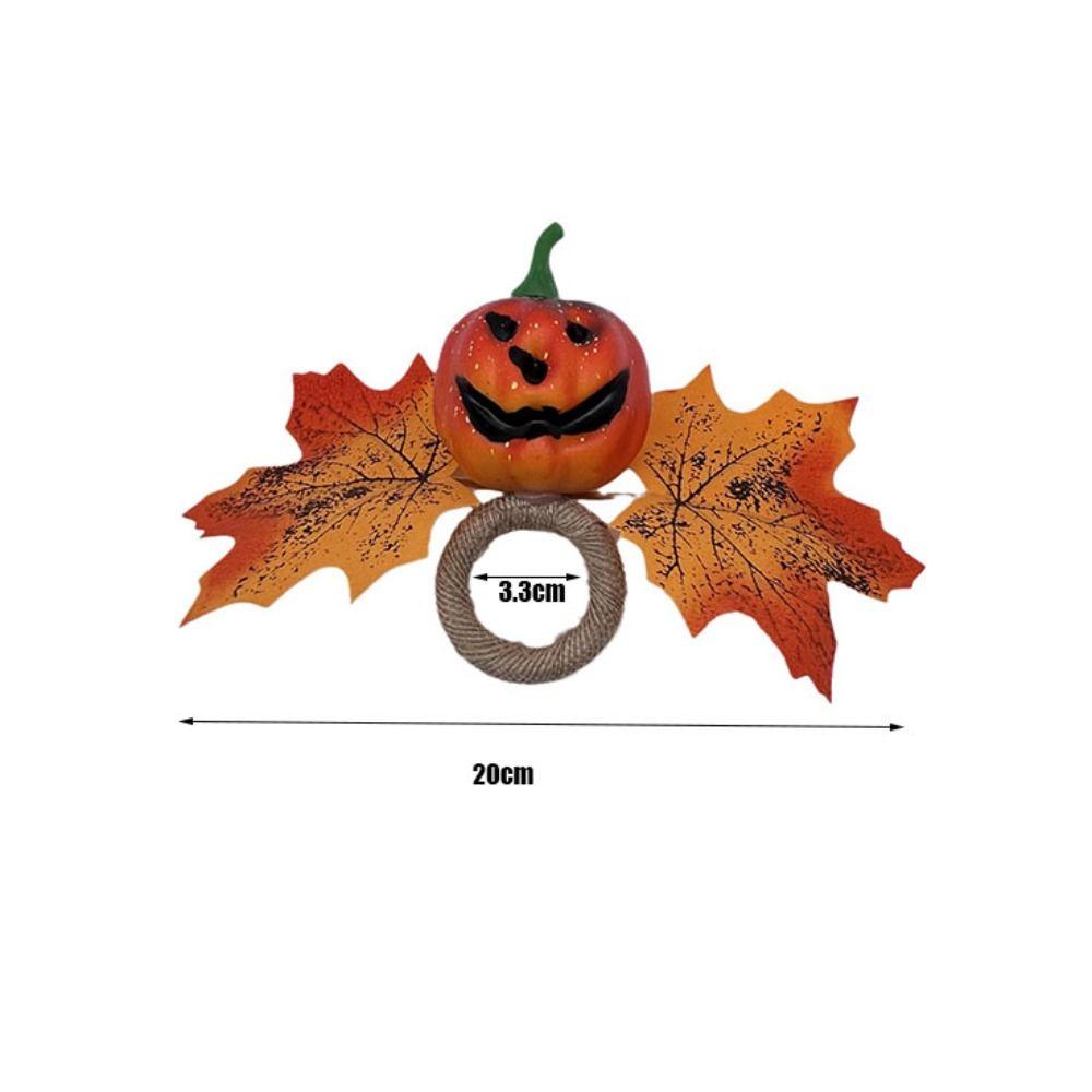Fixed Napkins Halloween Napkin Ring Festive Atmosphere Maple Leaf Napkin Button  Hotels