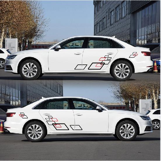Car Vinyl Stickers Side Door Body Decal Trim Film Racing Sport Style Decoration
