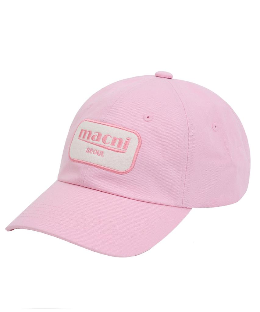 Makeuni Y2K Logo Patch Ball Cap_Pink