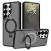 Matte Magnetic Phone Case for Samsung Galaxy S26 S23 S22 S24 S25 FE Ultra Edge Magsafe Metal Stand Charge Protector Cover