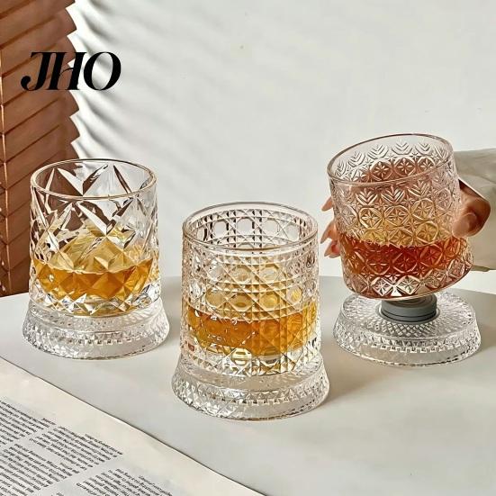 Verre à Whisky Rotatif Cadeau pour Papa, Tournant avec Lumière LED, 260ml Gravé Cadeau pour Amateur de Vin Papa Tumbler, Cadeau Fête des Pères, Compatible avec Glaçons