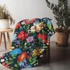 Vibrant Floral Fleece Blanket - Kids Girls Boys Soft Warm Throw Blanket Decorative Bed Blanket Gift