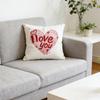 Sevgililer Günü Yastık Kılıfı 45x45 cm Yumuşak Peluş Sahte Kürk Kalp Yastık Kılıfı Nakışlı Atma Yastık Kılıfı Oturma Odası Yatak Odası Kanepe Koltuk İçin