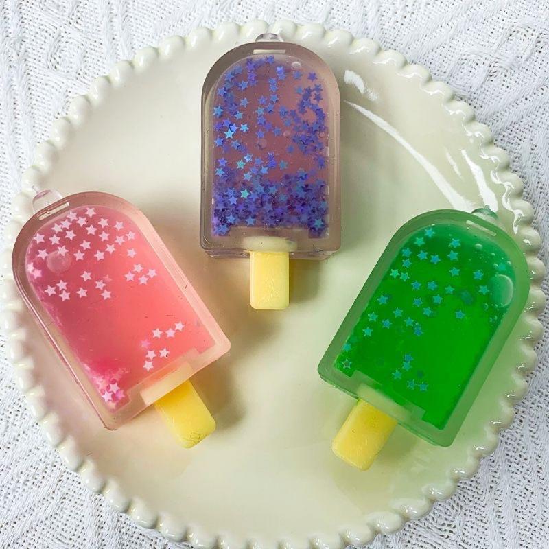 Mochi Taba Squishy Glitter Popsicle Stick Fluffy Ice Cream Fidget Kids Toy Candy Pudding Dessert Girl Birthday Gift