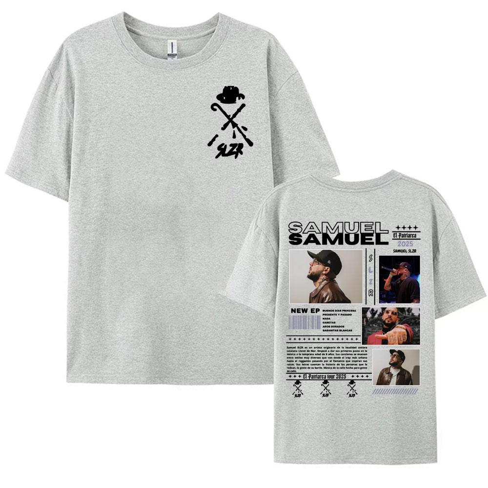 Rapper Samuel Slzr Tour 2025 Graphic T Shirts Men Women Harajuku Hip Hop Pop Music Tshirts Casual 100 Cotton Oversized T Shirt