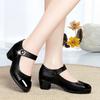 women light weight wine red office square heel pumps lady casual high quality black pu leather party shoes a6661z