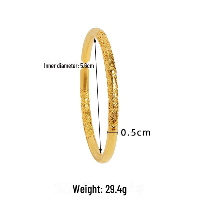 Vietnamesisk Gullsand Bauhinia Blomsterarmbånd: Slitesterk messing med antikt rullmønster for kvinner