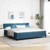 LED Box Spring Bed with Mattress Dark Blue 200 X 200 Cm Velvet