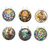 Easter Bunny Suncatcher 2D Acrylic Rabbit Eggs Window Hanging Ornament for Indoor Outdoor Home Garden Decor Housewarming Gifts for Women
