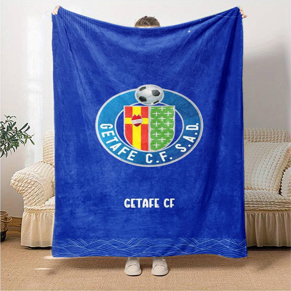 Getafe CF Print Flannel Blanket High Quality Warm Comfortable Cover for All Seasons Perfect for Gifts Home Decor
