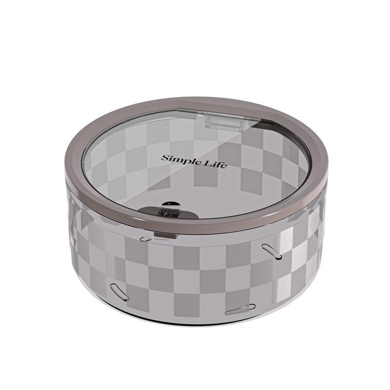 

Милая коробка для хранения аксессуаров для волос с крышкой на защелке, органайзер для резинок для волос, коробка для украшений для заколок и повязок для волос [Round] With a lid прозрачный/серый