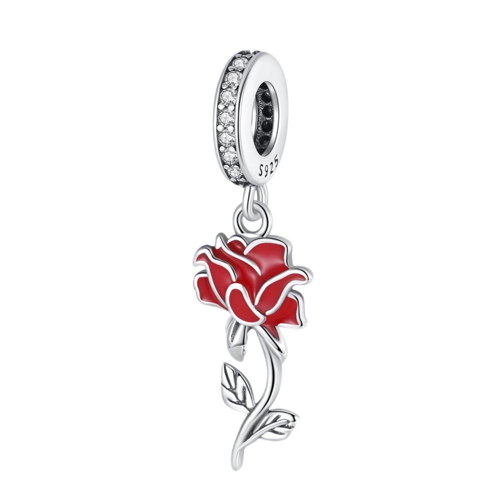 Original Copper Red Series Charms Heart Butterfly Flowers Apple Beads Pendants Fit Bracelets Diy Fine Jewelry Gifts