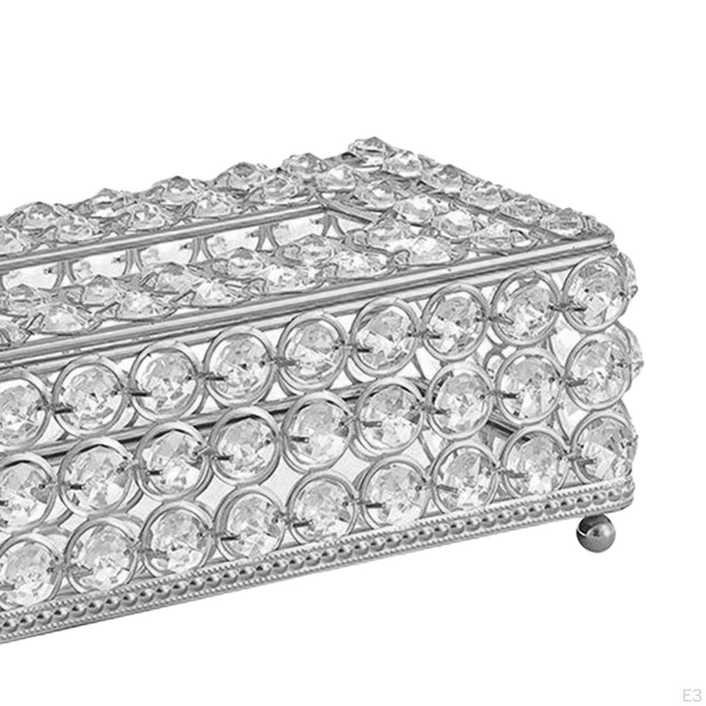 Bling Tissue Holder Box – Decorative Cover Dispenser Rectangular Glitter Diamond Crystal Bathroom