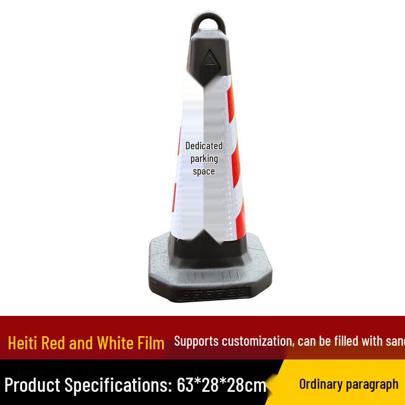 Reflective Plastic Traffic Cone - No Parking Warning Barrier Roadblock