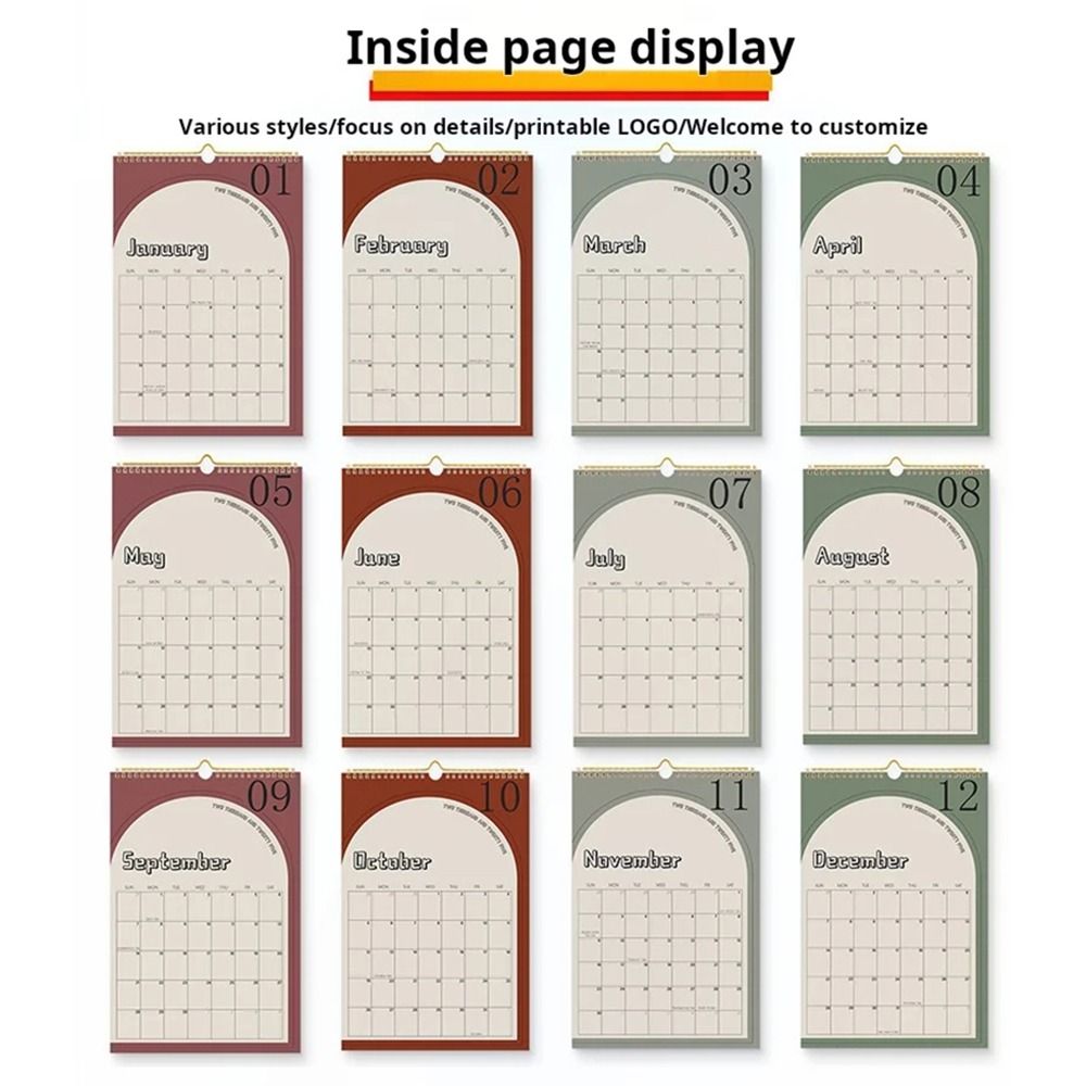 English Monthly Wall Calendar 18 Months Calendar Planner  Home Decoration
