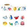 500 Pictures/roll Undersea Creature Graffiti Stickers for Children's Reward Cartoon Stickers