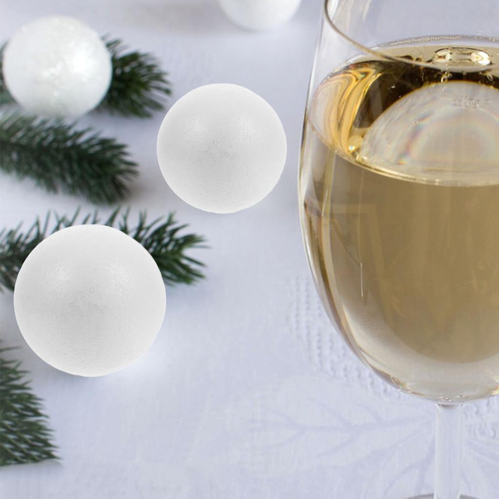 25Pcs 7Cm White Solid Round Polystyrene Balls Craft Spheres for DIY Painting Cutting Gluing Sanding Wedding Christmas Party