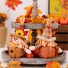 Thanksgiving Harvest Autumn Flower and Leaf Scarecrow Plush Dolls Keychains Charm Hanging Ornament Festivals Decors